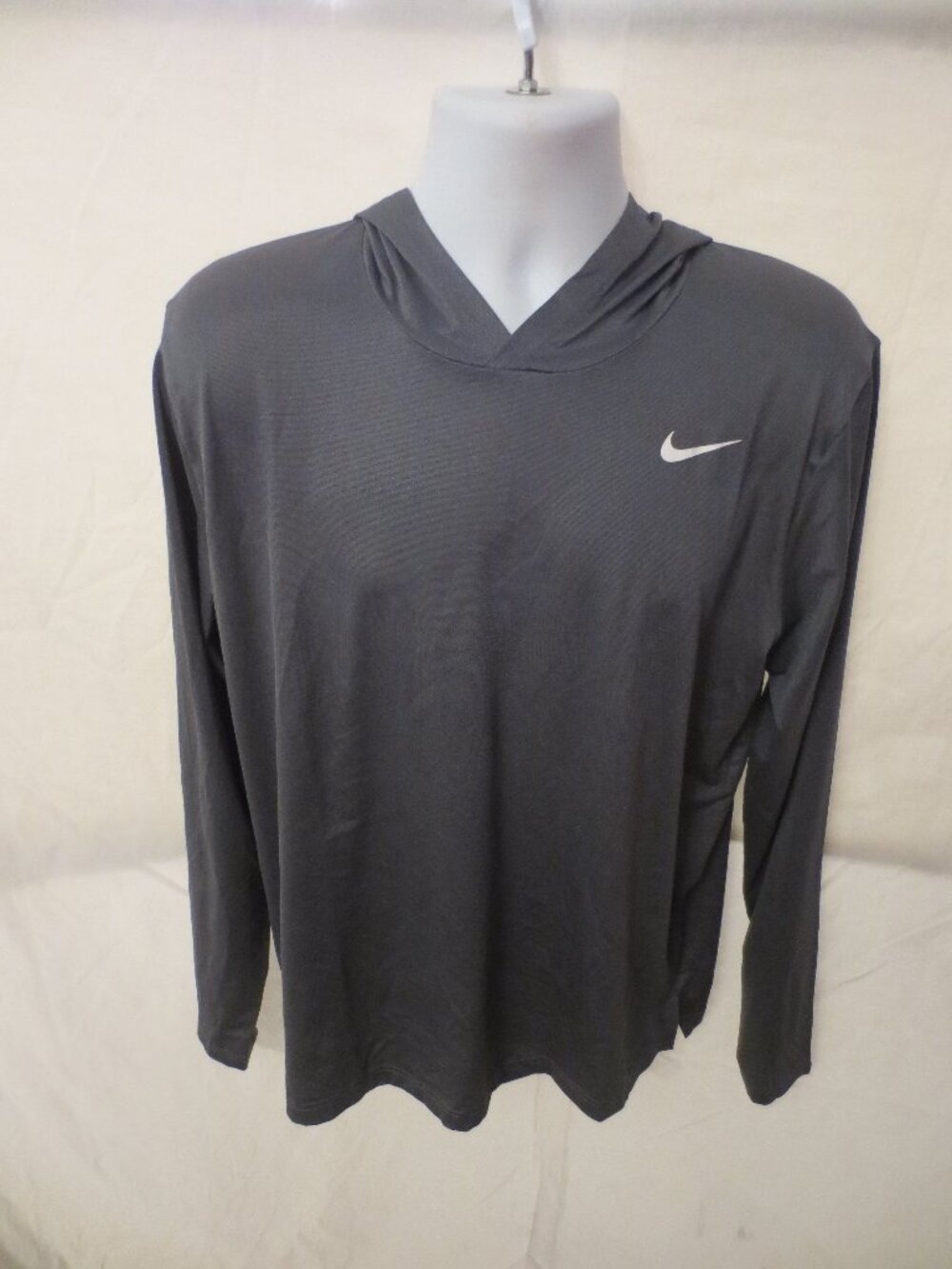 Nike Men's CU9458-060 Dri-Fit LS Hoodie T-Shirt Dark Gray Size: Med to XXL NWT
